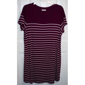 Maroon Jersey Knit Stripe Dress Maurices